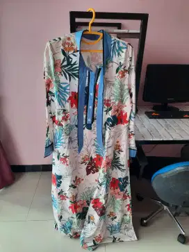 Gamis keren motif bunga busui friendly,baru jual murah aja