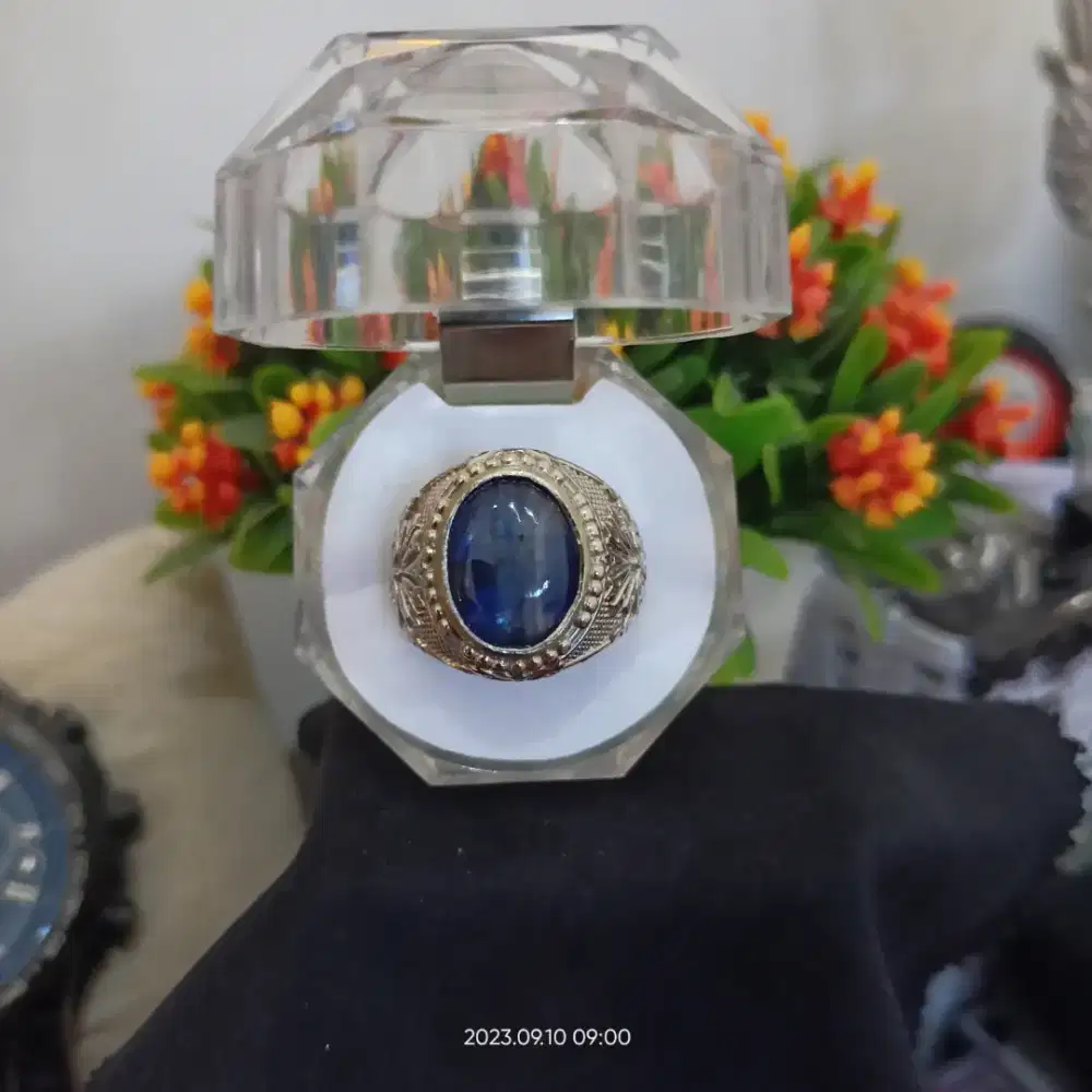 Cincin Pria - Blue Kyanite Dimensi Kantoran Ring Alpaka