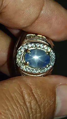 blue sapphire star 3.3crt safir ceylon body kaca natural harga pas net