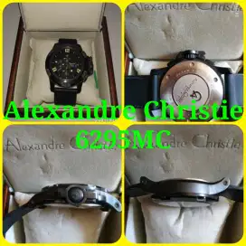 Arloji Jam Tangan Besi Alexandre Christie 6295 MC Hitam Black OR Murah