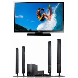 Set TV Plasma Samsung 43 + Home Theater System LG