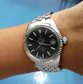 Ori 70s Titoni Cosmo King 14k rim fluted bezel 25J Rotomatic datejust