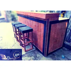Terima Pembuatan Meja Bar Cafe Full Kayu Untuk Makanan Minuman Classic