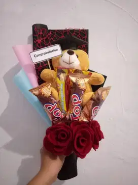 Buket Coklat, Buket Snack, Buket Bunga Boneka snack & Coklat, Buket