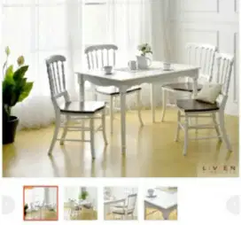 Saleeeeee   mahoni Livien sabyan dinning set 4 seater kayu mahoni