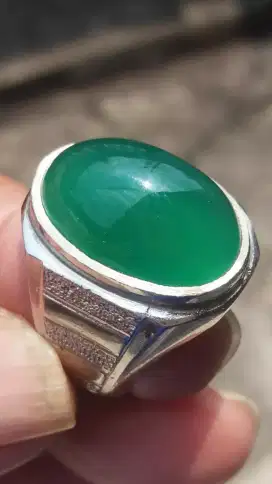 Jual Batu Cincin Natural Green Chrome Chalcedony Garut Bagus sekali