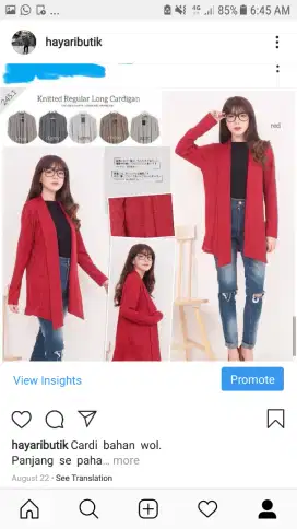 Di jual  cardigan impor. Panjang  se pinggang.