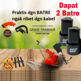 SR Mesin Potong Rumput Xenon Portabel dpt 2 Baterai 12V