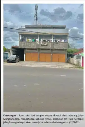Dijual 3 ruko STRATEGIS dipinggir jalan MP. Mangkunegara Bukit Sangkal