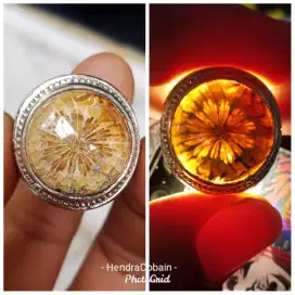 Natural Batu Cincin Teratai Tunggal Langka