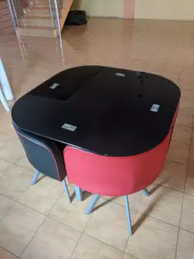Furniture Meja Santai Bulat dan Kursi minimalis