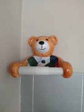 Tempat Tissue Roll Teddy Bear Bahan Keramik