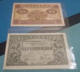 1 set (2 lembar) uang federal 2 tahun 1947