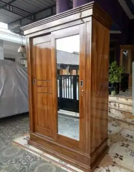 Lemari pakaian jati 2pintu geser