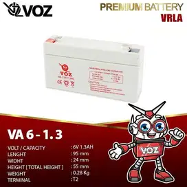 Aki Baterai Kering VOZ Battery 6v 1,3ah AGM