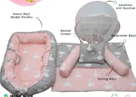 Kasur Baby Nest + Bed Cover + Bantal Guling (bekas)