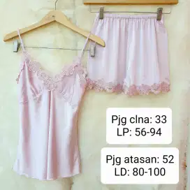 Setelan Piyama Baju Tidur Sexy Satin Wanita