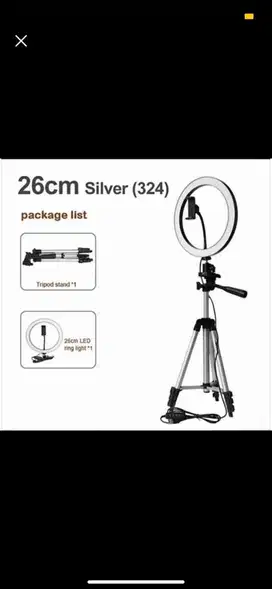 Tripod 1 meter + lampu ringlight