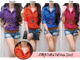 Kemeja Zara Polka Pattern Shirt