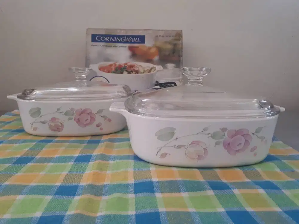 Corningware Pyrex 2LT Casserole 2pcs P78 Pot w/Glass Cover Murah