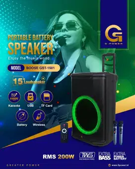 Speaker G Power portable Speaker 15 inch portable spiker G Power 120W