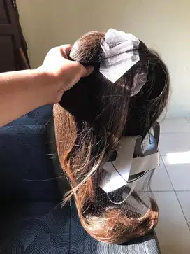 rambut wig 50 cm bisa pindah belahan bisa catok kerli