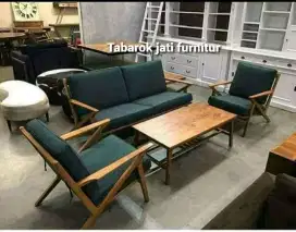 Sofa minimalis modern,2,1,1, bahan kayu jati tua