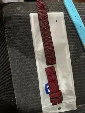 Strap 18 20mm leather bordeaux lizzard genuine dan tiffany blue colour