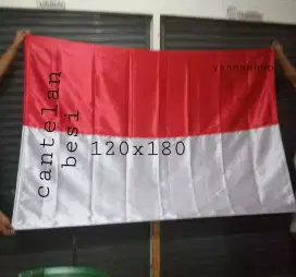 Bendera merah putih ukuran 120x180 bahan satin