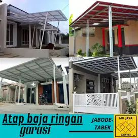 atap baja ringan aluminium kanopi ata baja garasi desain cafe terbaru