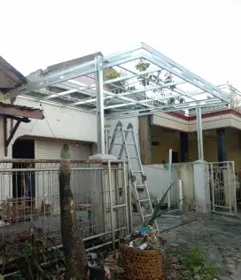 KANOPI/CANOPY BAJA RINGAN, ATAP GALVALUM, UPVC ALDERON, SOLARFLAT, DLL