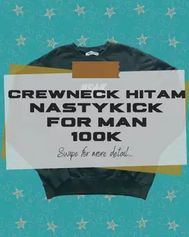 CREWNECK HITAM NASTY KICK | FOR MAN