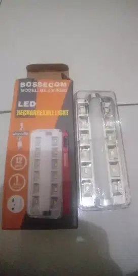 Lampu emergency BOSSECOM, baru, rechargeable micro USB, chat via WA