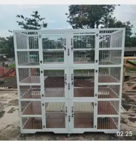 Kandang kucing alumunium 6 pintu mewah