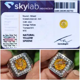 natural rainbow sphene ring perak memo SKY lab