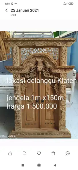 Jendela kusen jati ukir