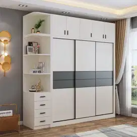 Interior desain kamar tidur,almari pakaian/wardrobe,dipan,backdrop tv