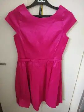 Dress Pink (Panelli) size L, gaun hijau putih dan putih coklat(3)