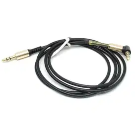 Kabel AUX Audio 3.5mm Male to 3.5 mm Male HiFi L Shape Black 100cm