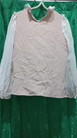 Blouse shirt lengan sifon terawang