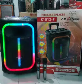 Speaker Karaoke Bluetooth Portabel Advance 15 inci K 1512F less