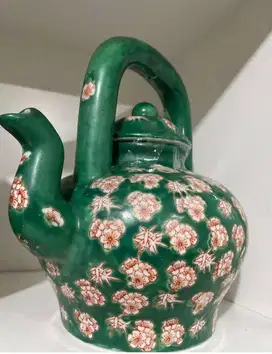 Guci pot hijau porcelain import china pakangan