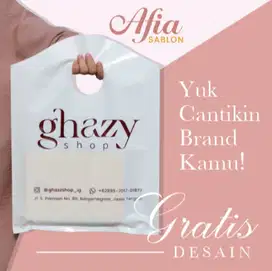 Sablon Plastik Cantik Plong PE Gunung - Gratis Desain - Kemasan Baju