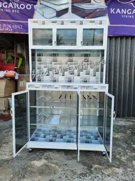 Rak piring almunium / alumunium lemari piring sayur full custom