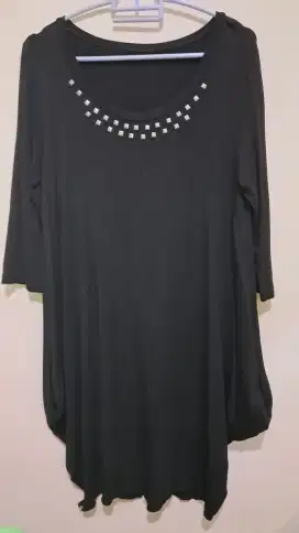 Tunik wanita hitam pekat sz L-XL