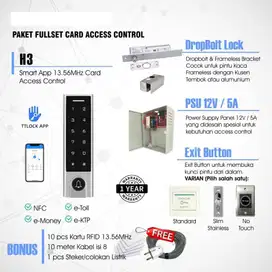 Paket Smart Door Access Control H3 RFID Card 13.56MHz plus pasang