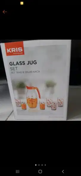 Kris glass jug set teko gelas set kaca