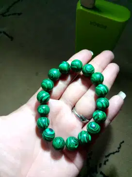 Jual cepat gelang batu green malachite 12mm murah (sawangan permai)