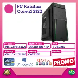 PC Core I3 2120, Ram 8gb DDR3, SSD 128gb, HDD 500Gb, CPU New