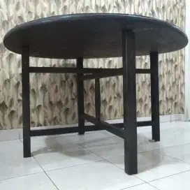 Meja Bundar Kayu Ulin Antik Pusaka Langka Ratusan Tahun Ironwood